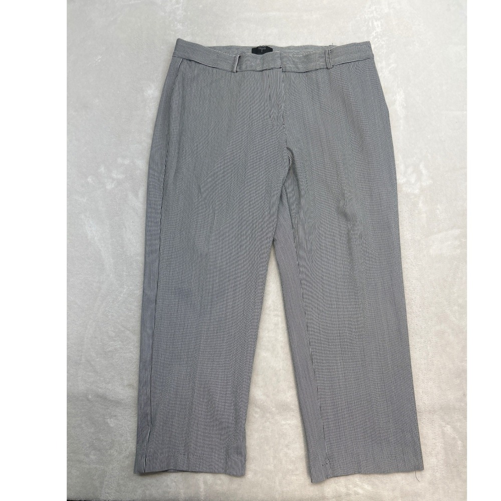 Tahari Dress Pants Womens XL Black White PinStripe Straight Leg Trousers